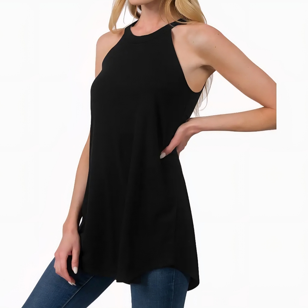#83381 🛑S,XL Black Halter Neck Tank Top